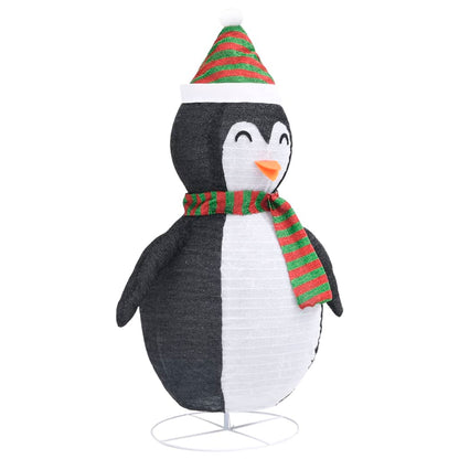 Pinguim de Natal decorativo com luzes LED tecido de luxo 120 cm