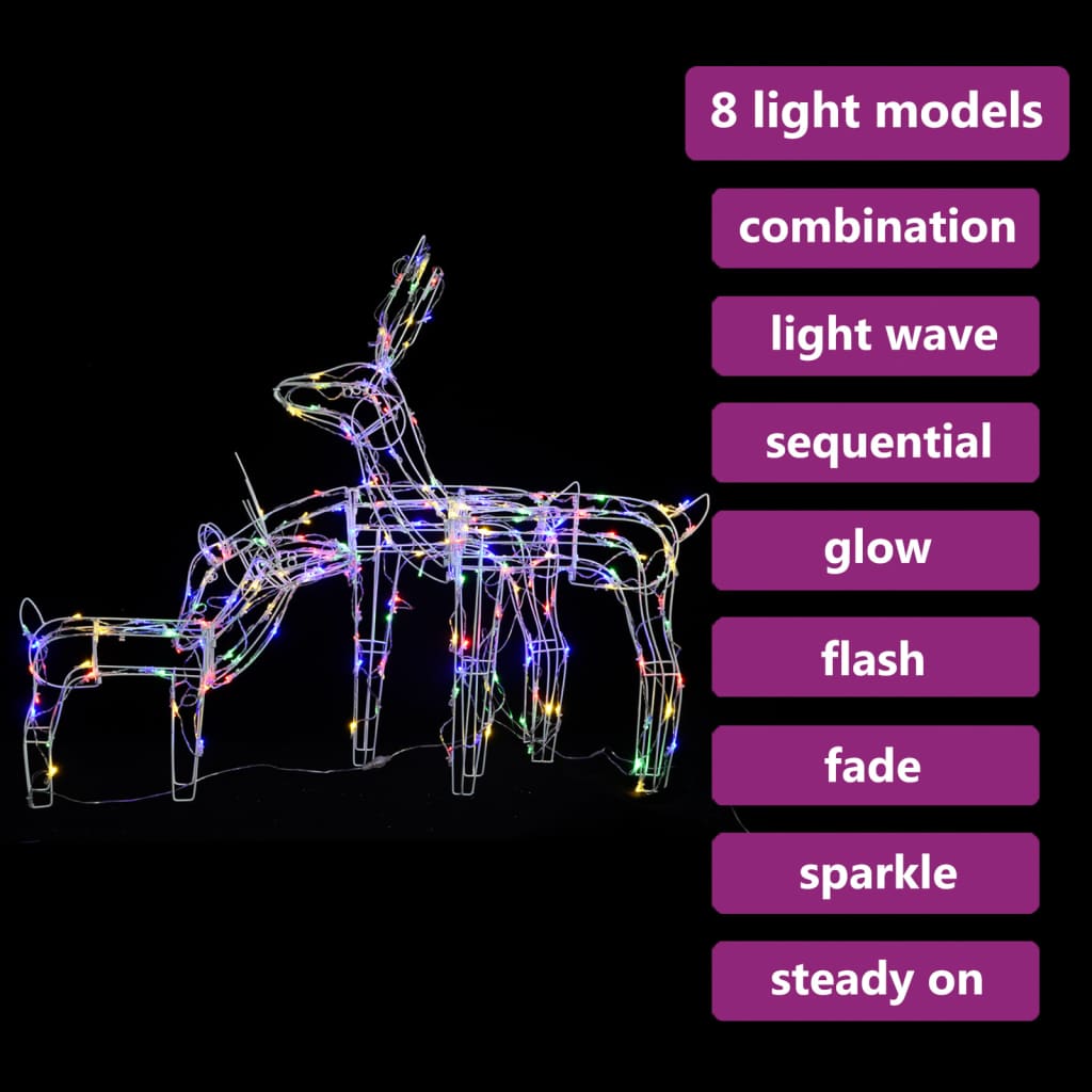 3 pcs iluminação de Natal renas 229 luzes LED