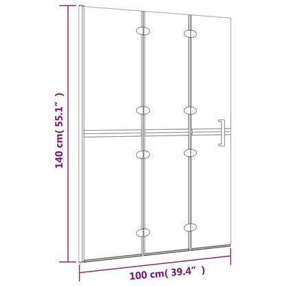 Divisória de chuveiro dobrável ESG 100x140 cm branco