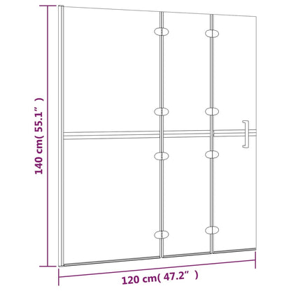 Divisória de chuveiro dobrável ESG 120x140 cm branco