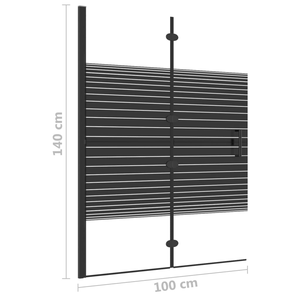 Divisória de Chuveiro Dobrável ESG - 100x140 cm - Preto - Design Nórdico