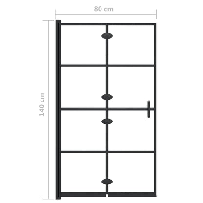 Divisória de chuveiro dobrável ESG 80x140 cm preto