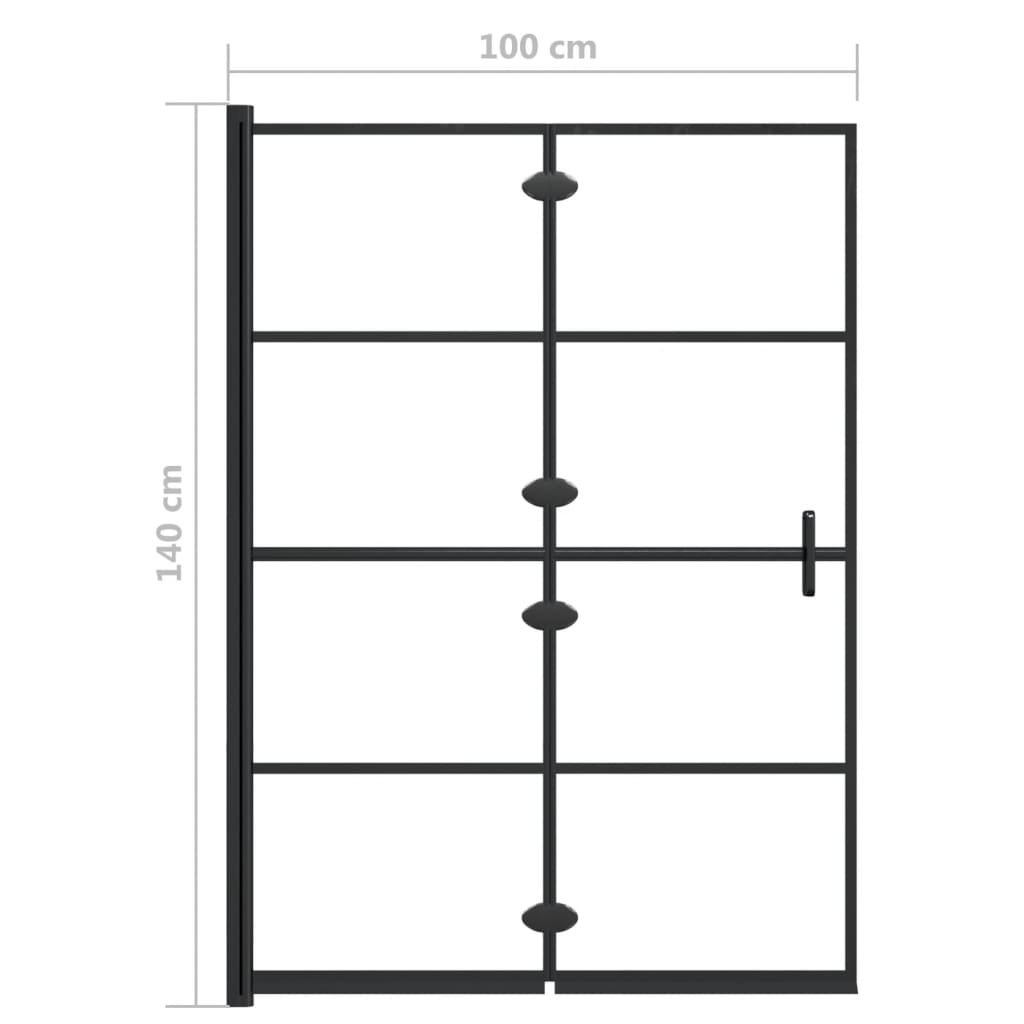 Divisória de chuveiro dobrável ESG 100x140 cm preto