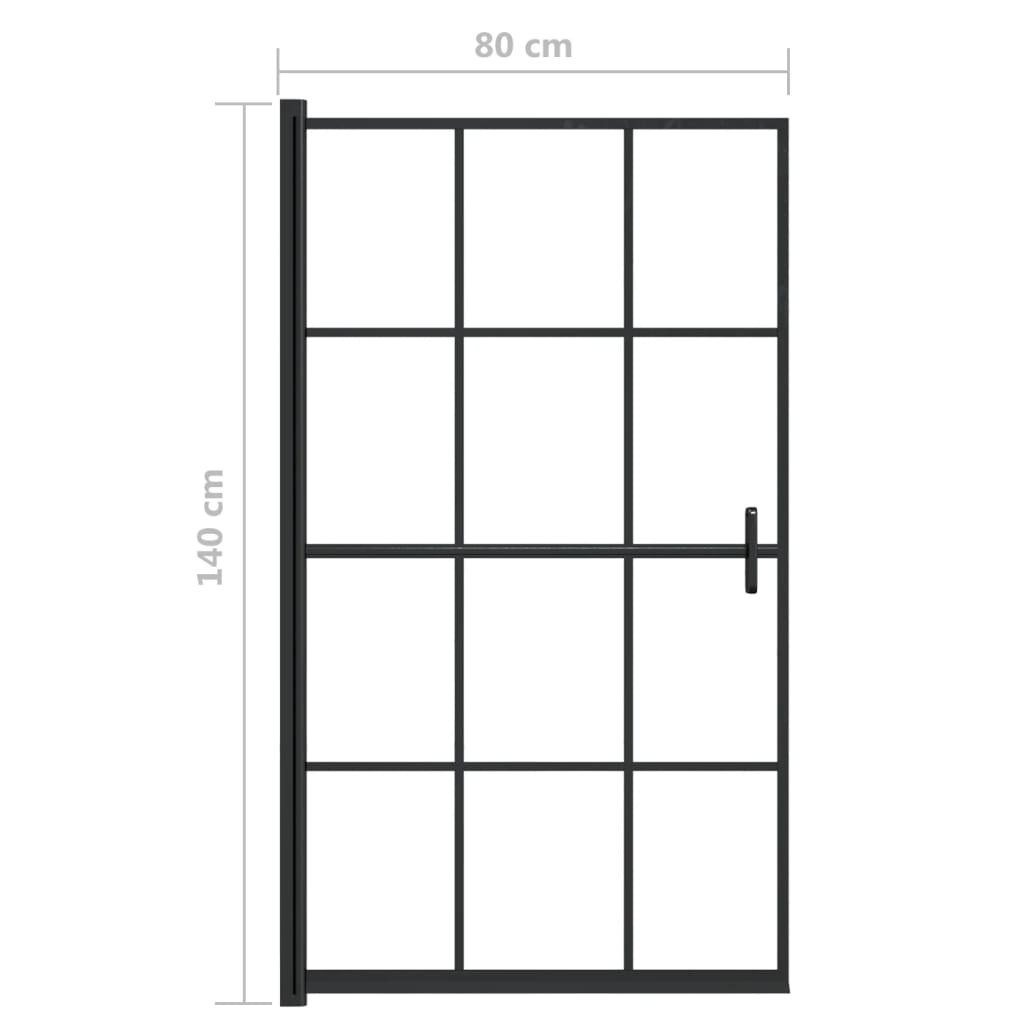 Divisória de chuveiro ESG 80x140 cm preto