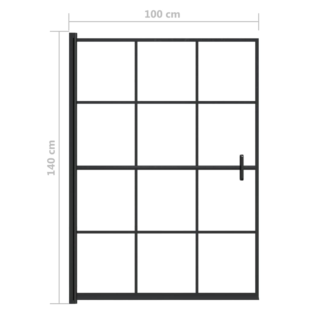 Divisória de chuveiro ESG 100x140 cm preto