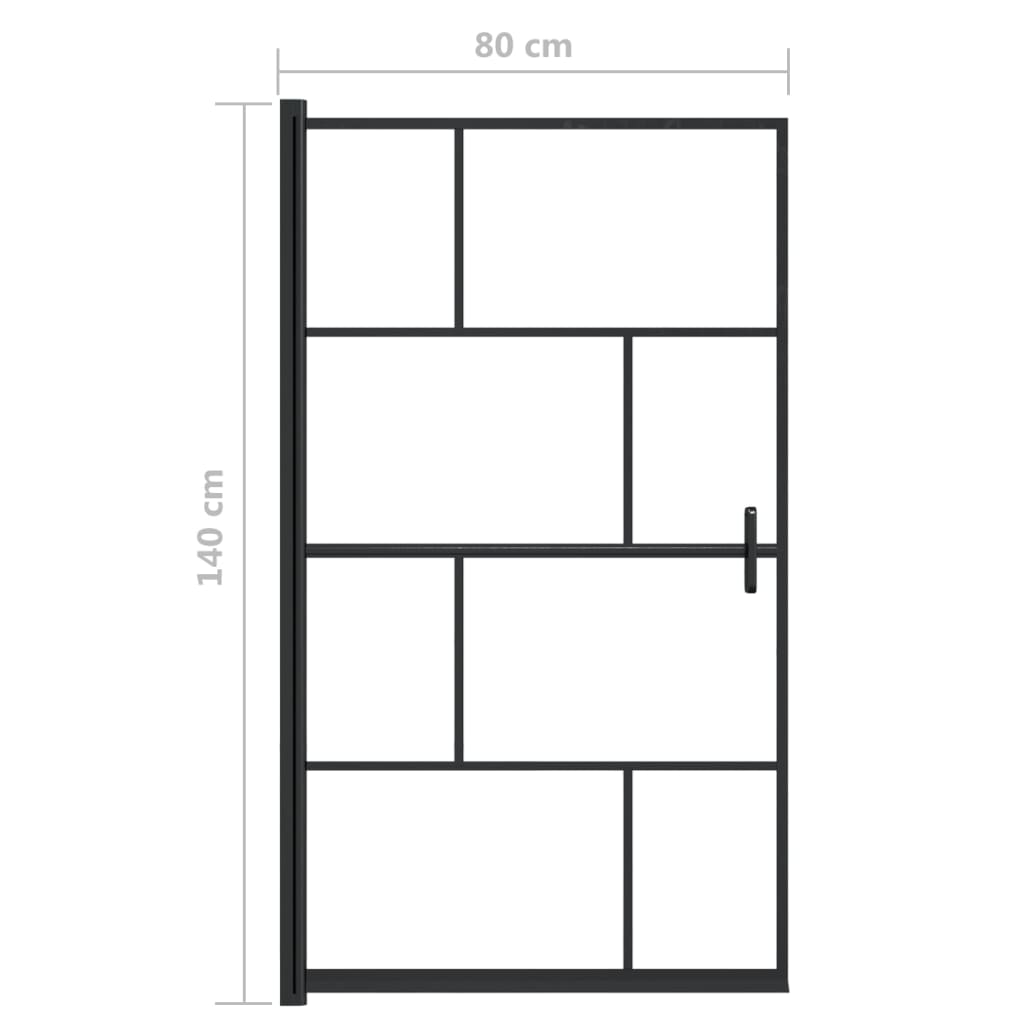 Divisória de chuveiro ESG 80x140 cm preto