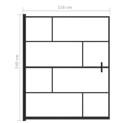 Divisória de chuveiro ESG 116x140 cm preto