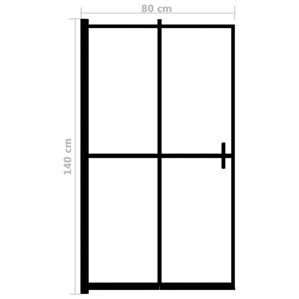 Divisória de chuveiro dobrável ESG 80x140 cm preto