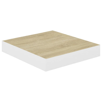 Prateleiras de parede 2 pcs 23x23,5x3,8cm MDF carvalho e branco