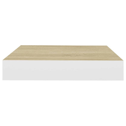 Prateleiras de parede 2 pcs 23x23,5x3,8cm MDF carvalho e branco