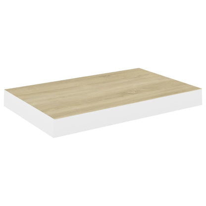 Prateleiras de parede 2 pcs 40x23x3,8 cm MDF carvalho e branco