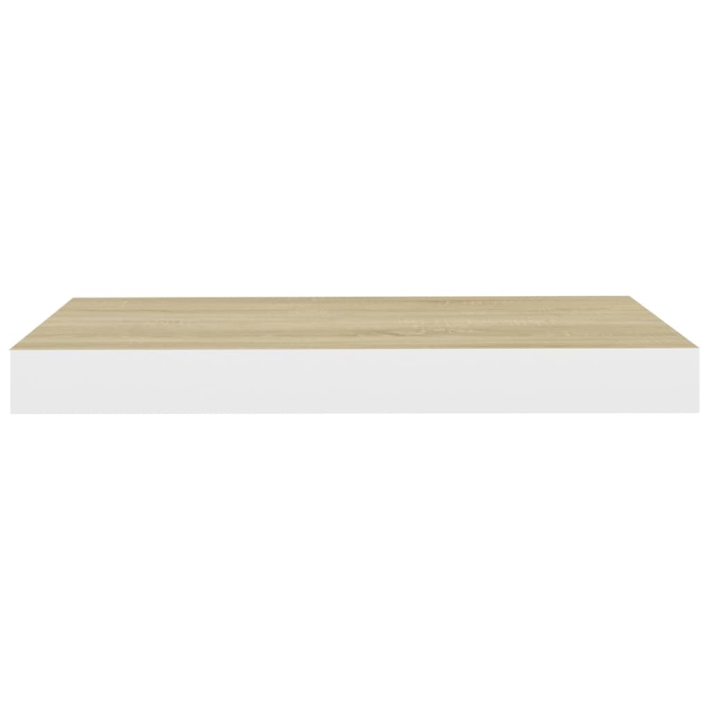 Prateleiras de parede 2 pcs 40x23x3,8 cm MDF carvalho e branco