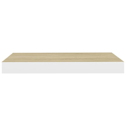 Prateleiras de parede 2 pcs 40x23x3,8 cm MDF carvalho e branco