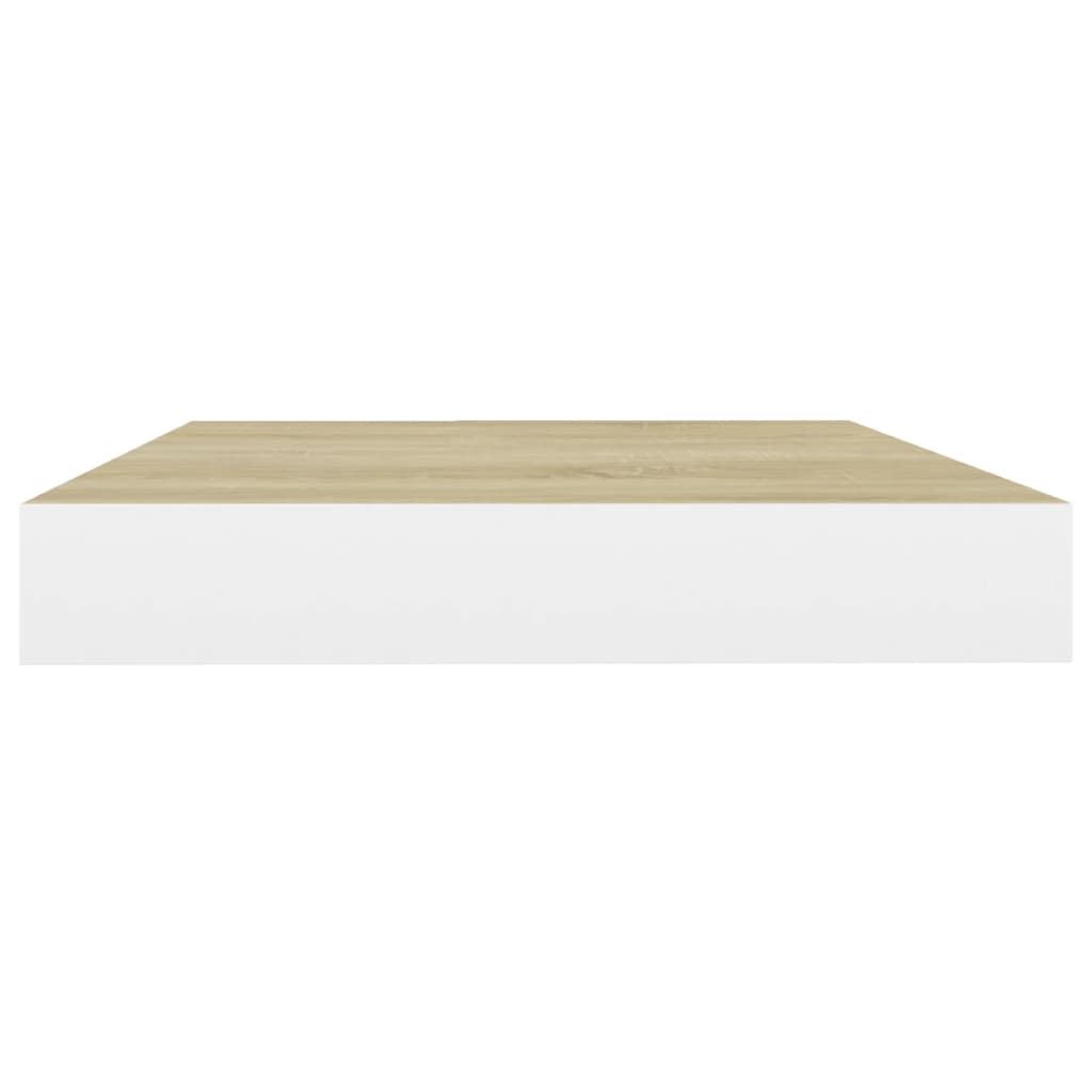 Prateleiras de parede 2 pcs 50x23x3,8 cm MDF carvalho e branco