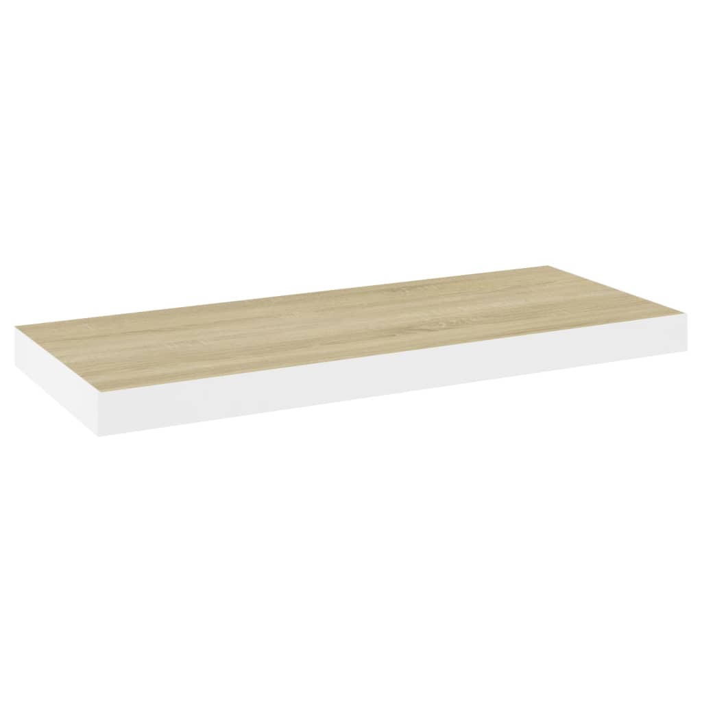 Prateleiras parede 2 pcs 60x23,5x3,8 cm MDF carvalho e branco