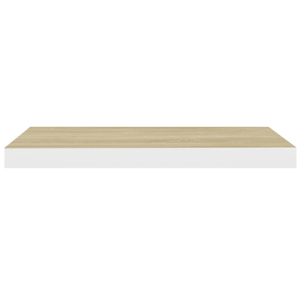 Prateleiras parede 2 pcs 60x23,5x3,8 cm MDF carvalho e branco