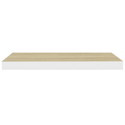 Prateleiras parede 2 pcs 60x23,5x3,8 cm MDF carvalho e branco