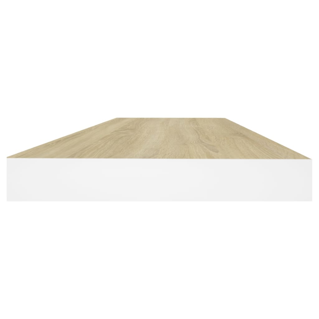 Prateleiras parede 2 pcs 60x23,5x3,8 cm MDF carvalho e branco