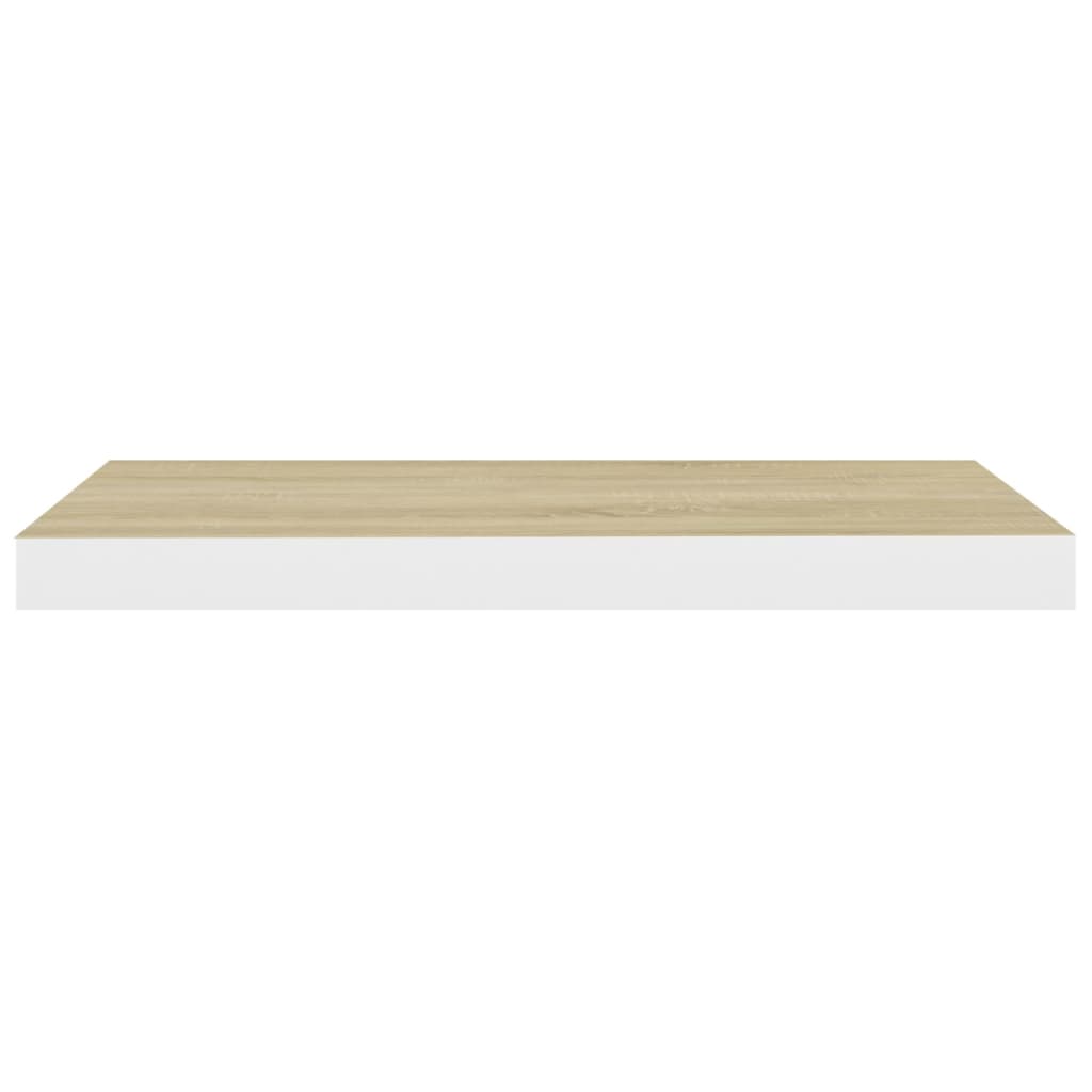 Prateleiras parede 4 pcs 60x23,5x3,8 cm MDF carvalho e branco