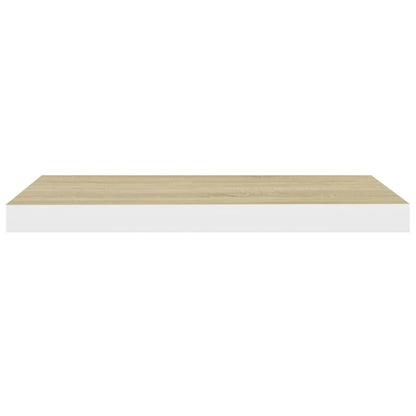 Prateleiras parede 4 pcs 60x23,5x3,8 cm MDF carvalho e branco