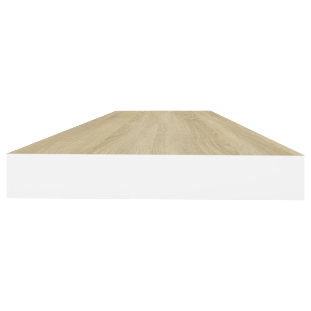 Prateleiras de parede 2 pcs 80x23,5x3,8cm MDF carvalho e branco