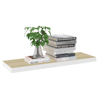 Prateleiras parede 4 pcs 80x23,5x3,8 cm MDF carvalho e branco