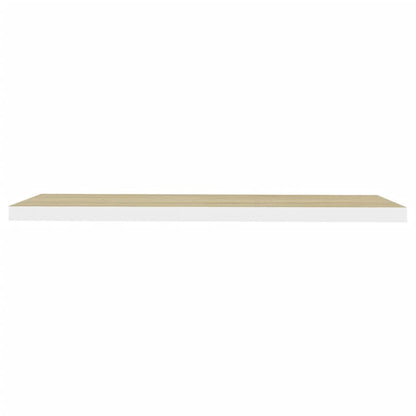 Prateleira parede suspensa 90x23,5x3,8cm MDF carvalho e branco