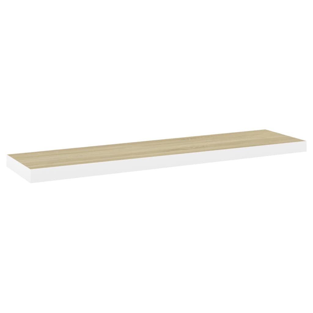 Prateleiras parede 2pcs 90x23,5x3,8 cm MDF cor carvalho/branco