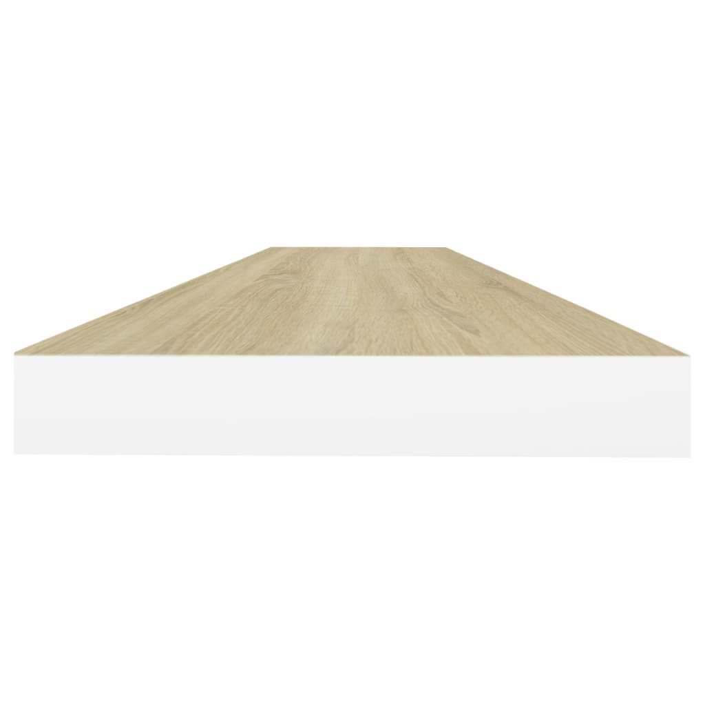 Prateleiras parede 2pcs 90x23,5x3,8 cm MDF cor carvalho/branco