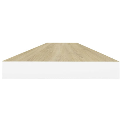 Prateleiras parede 2pcs 90x23,5x3,8 cm MDF cor carvalho/branco