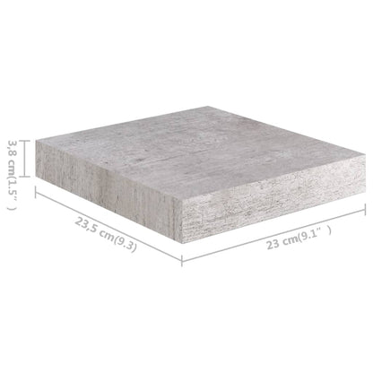 Prateleiras de parede 4 pcs 23x23,5x3,8cm MDF cinzento-cimento