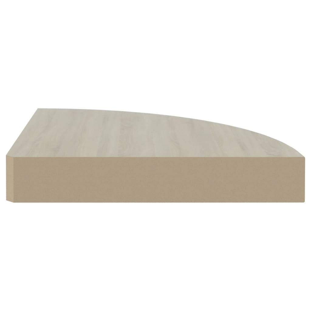 Prateleiras canto parede 4 pcs 25x25x3,8 cm MDF carvalho/branco