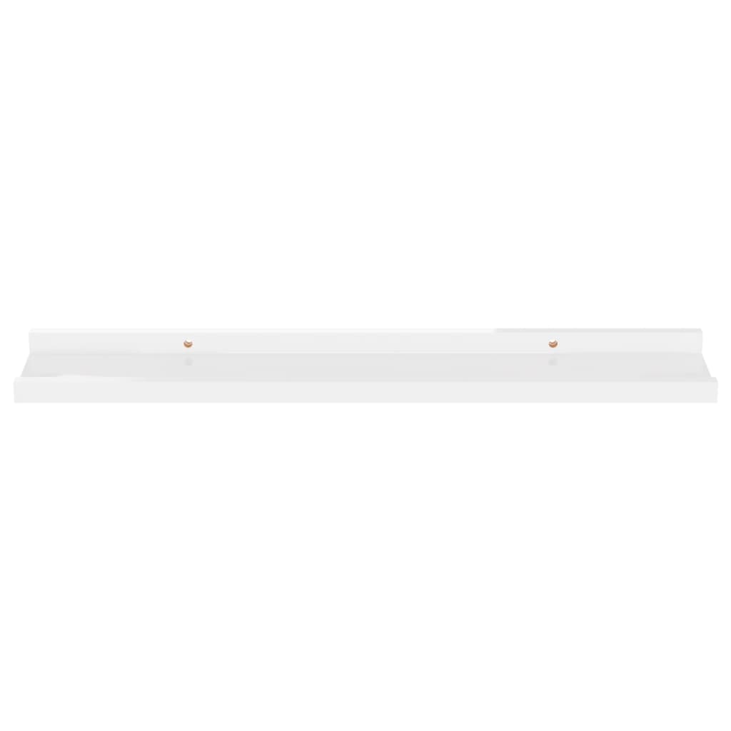 Prateleiras de parede 2 pcs 60x9x3 cm branco brilhante