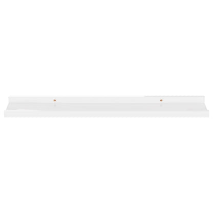 Prateleiras de parede 2 pcs 60x9x3 cm branco brilhante