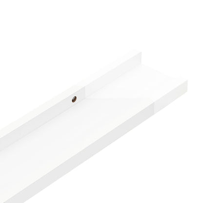 Prateleiras de parede 2 pcs 60x9x3 cm branco brilhante