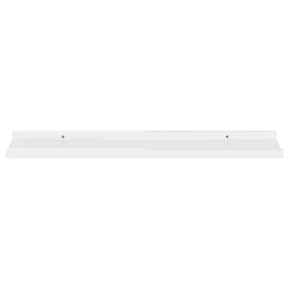 Prateleiras de parede 2 pcs 80x9x3 cm branco brilhante