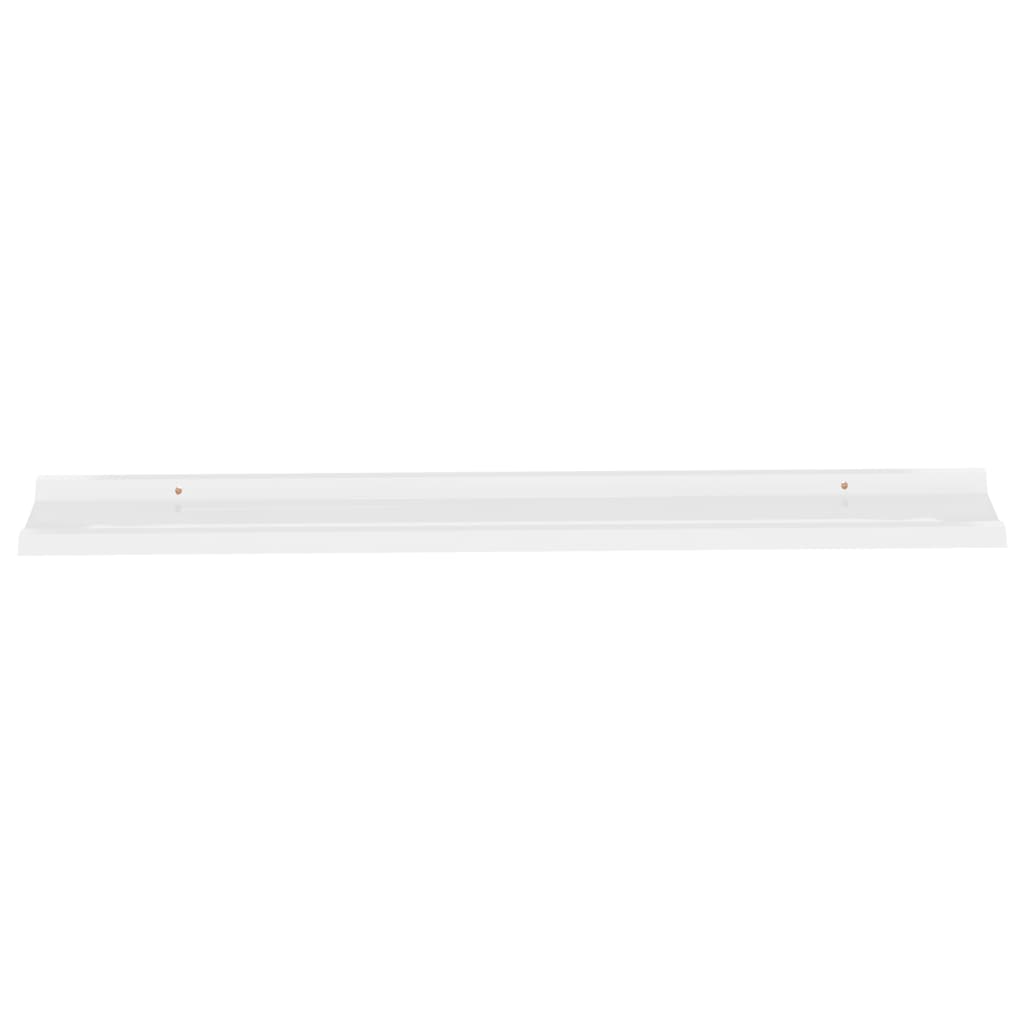 Prateleiras de parede 2 pcs 115x9x3 cm branco brilhante