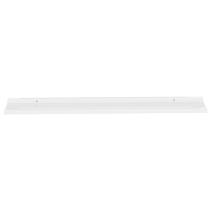 Prateleiras de parede 2 pcs 115x9x3 cm branco brilhante