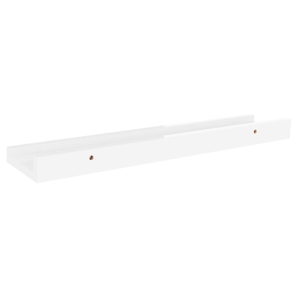 Prateleiras de parede 4 pcs 40x9x3 cm branco brilhante