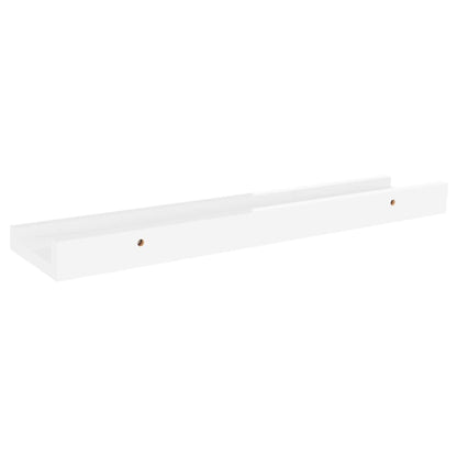 Prateleiras de parede 4 pcs 40x9x3 cm branco brilhante