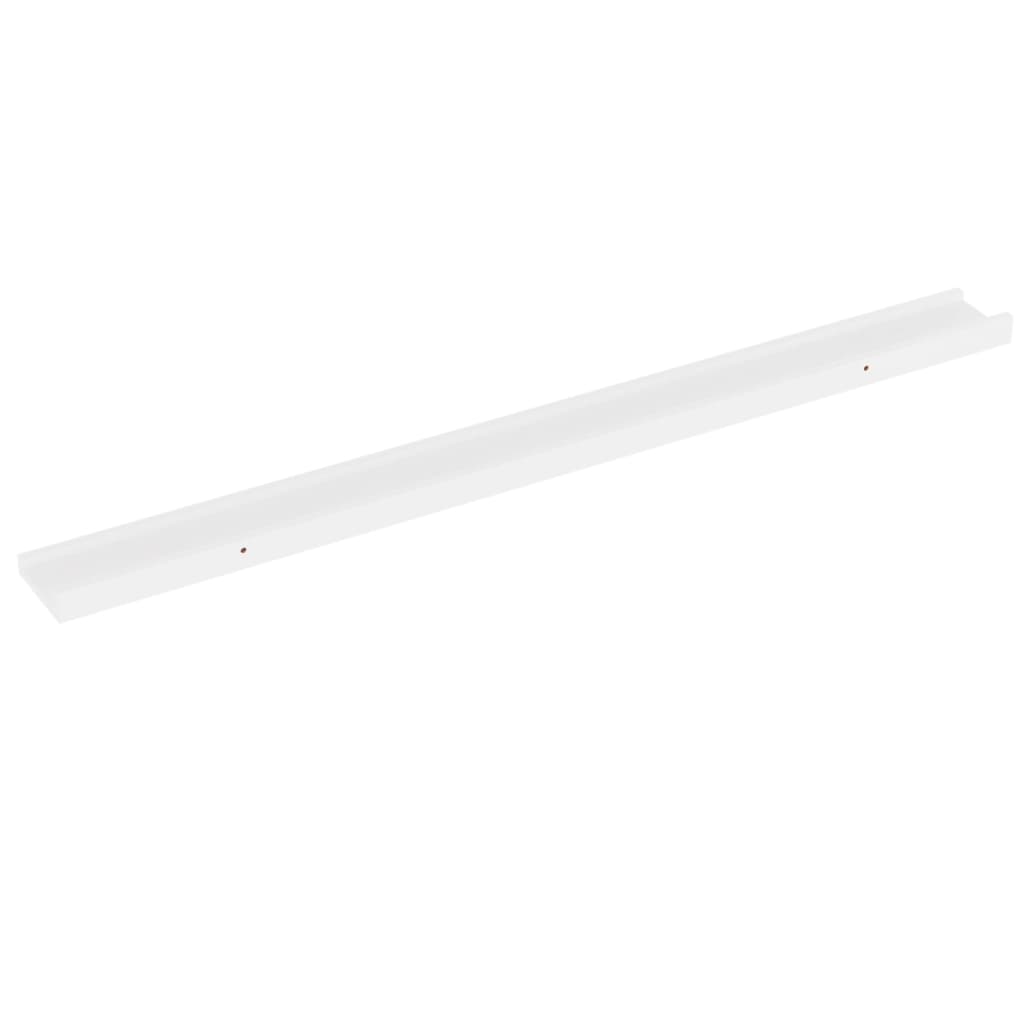 Prateleiras de parede 2 pcs 100x9x3 cm branco