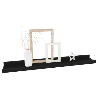 Prateleiras de parede 4 pcs 60x9x3 cm preto