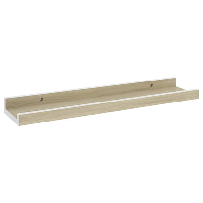 Prateleiras de parede 2 pcs 40x9x3 cm branco e carvalho sonoma