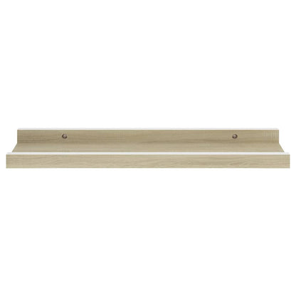 Prateleiras de parede 2 pcs 40x9x3 cm branco e carvalho sonoma