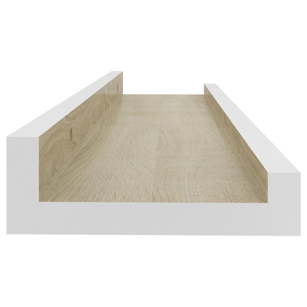 Prateleiras de parede 2 pcs 40x9x3 cm branco e carvalho sonoma