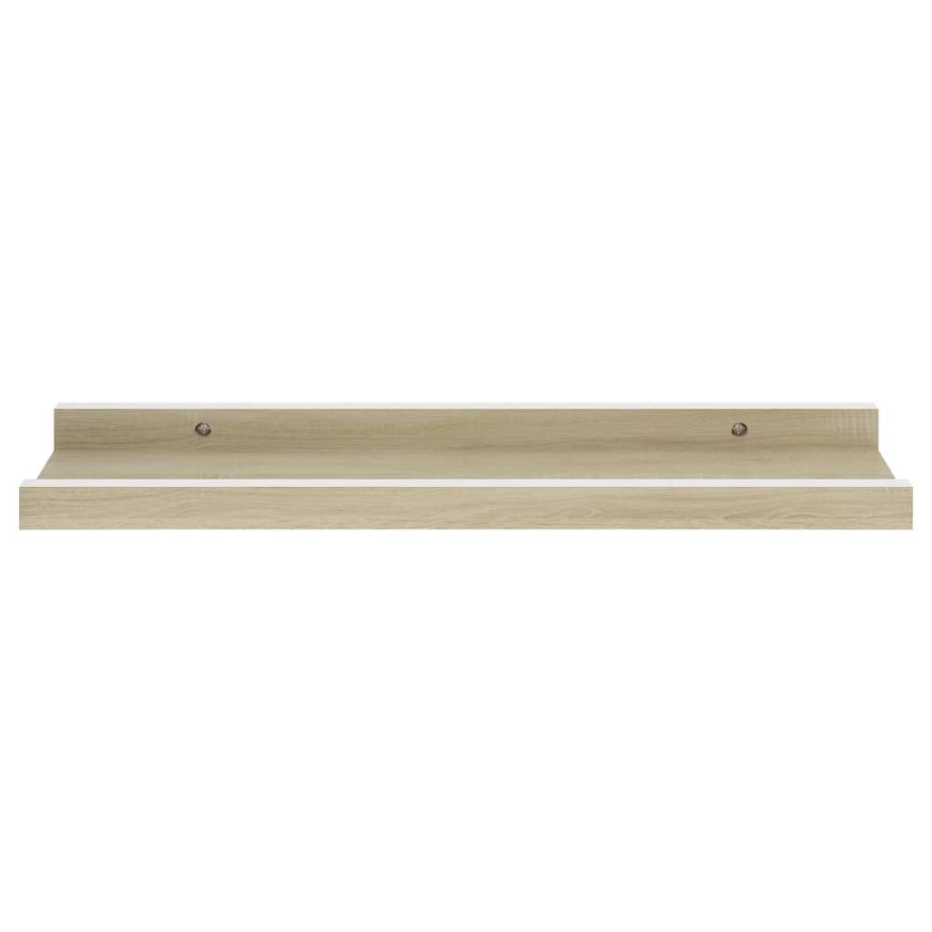 Prateleiras de parede 4 pcs 40x9x3 cm branco e carvalho sonoma