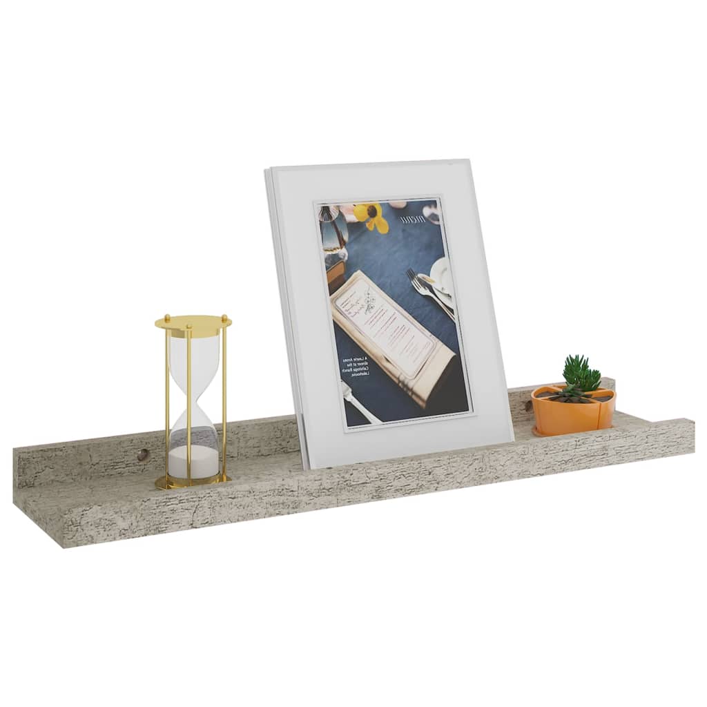 Prateleiras de parede 2 pcs 40x9x3 cm cinzento cimento