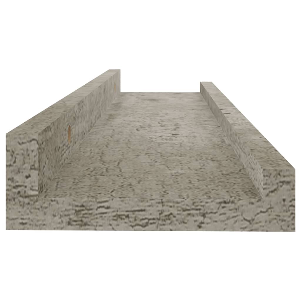 Prateleiras de parede 2 pcs 40x9x3 cm cinzento cimento