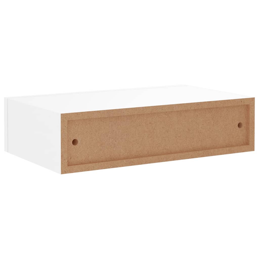 Prateleira de parede com gaveta MDF 40x23,5x10 cm branco