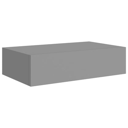 Prateleiras de parede com gavetas 2 pcs MDF 40x23,5x10 cm cinza